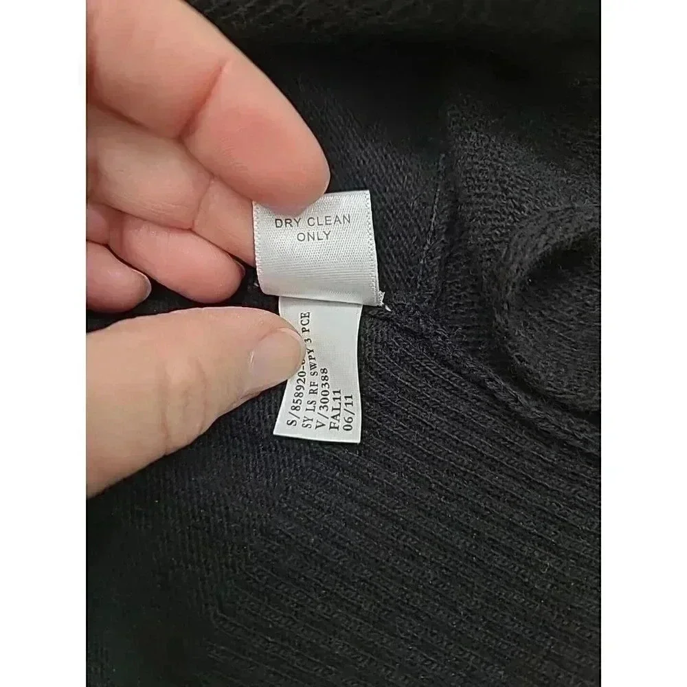 Banana Republic Black Open Front Cardigan Women's Size Small Wool Cashmere Blend